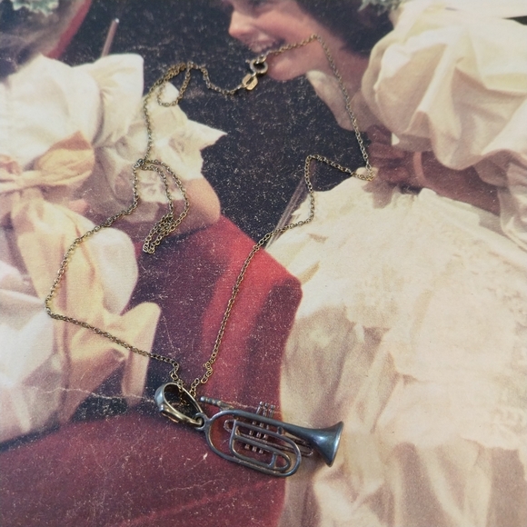 Sterling Silver Trumpet Pendant Necklace - Picture 12 of 15